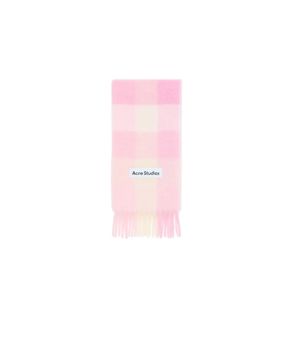 Logo Patch Checked Scarf