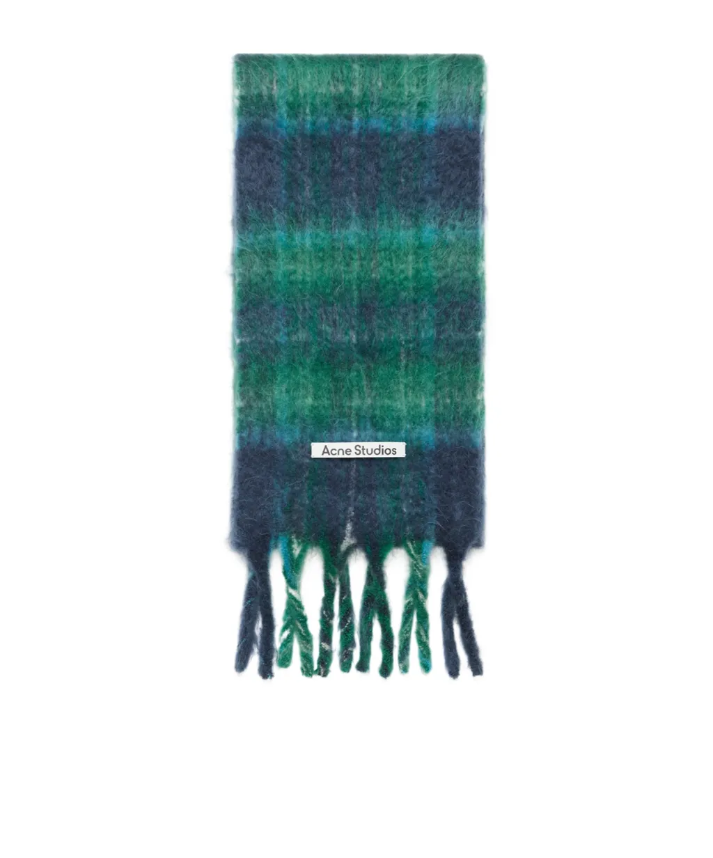 Checked Fringed Scarf