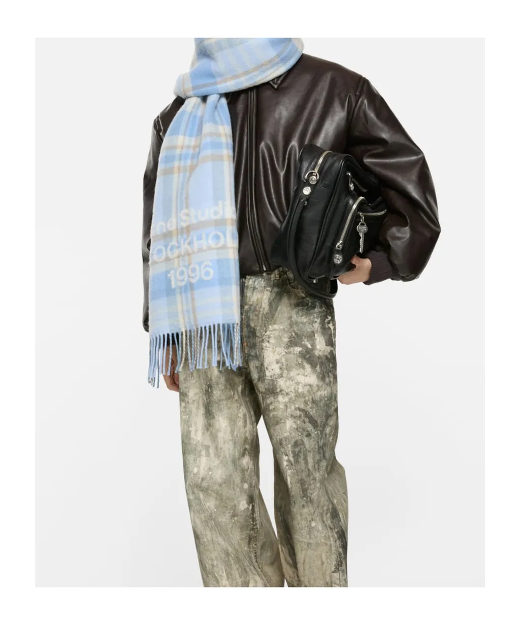 Plaid Fringed Scarf