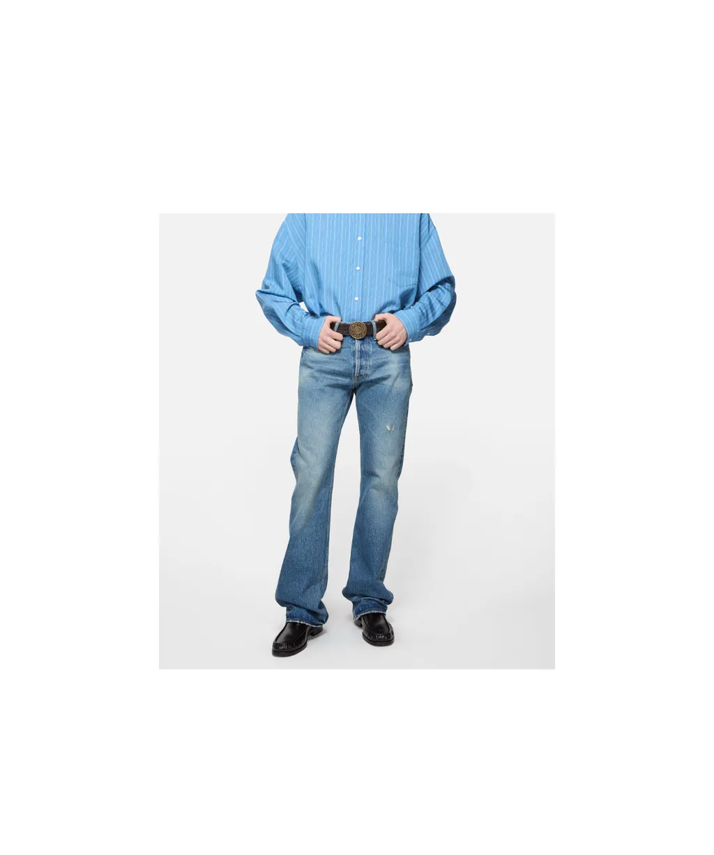 Logo-Buckle Leather Belt
