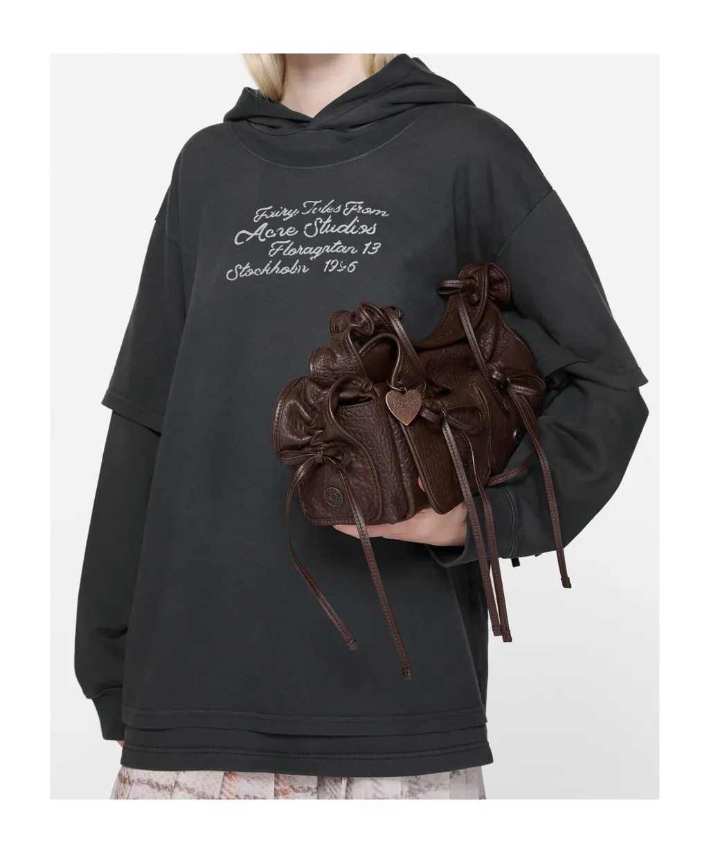 Lettering-Detail Double-Layered Hoodie
