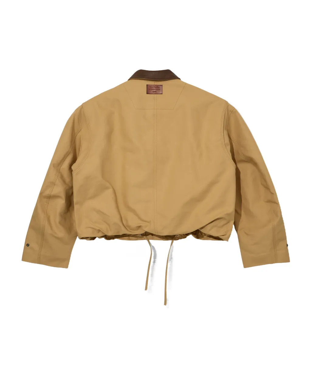 Drawstring Hem Twill Jacket