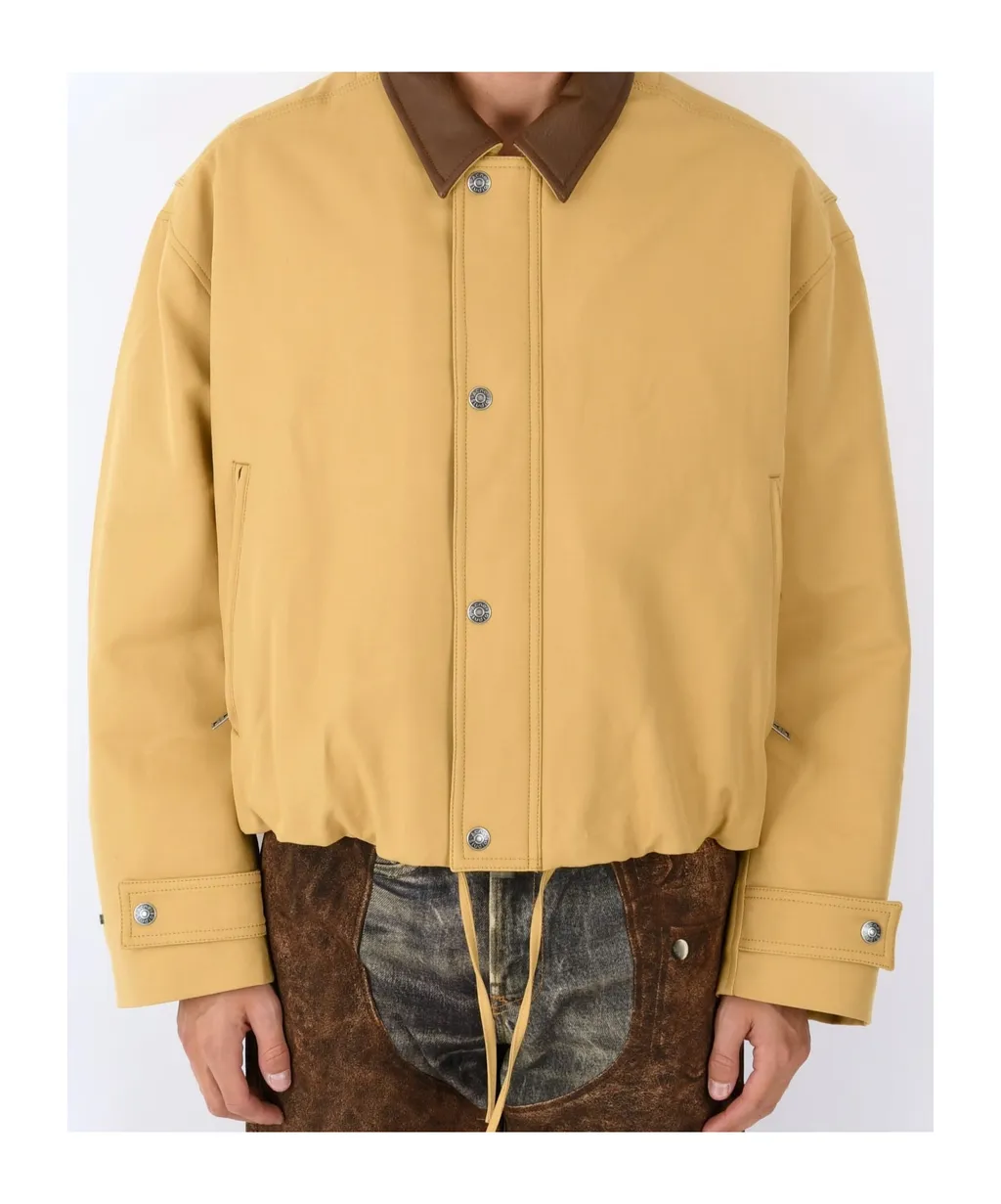 Drawstring Hem Twill Jacket