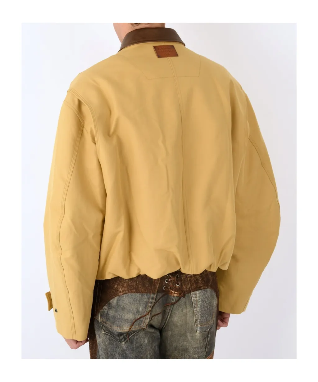 Drawstring Hem Twill Jacket
