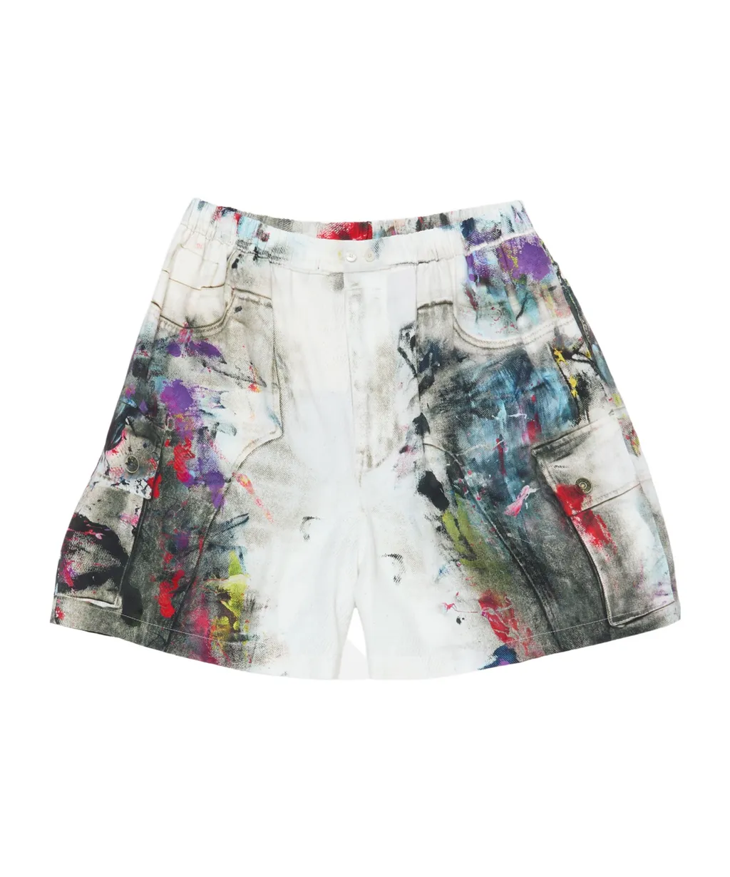 Paint-Splatter Shorts
