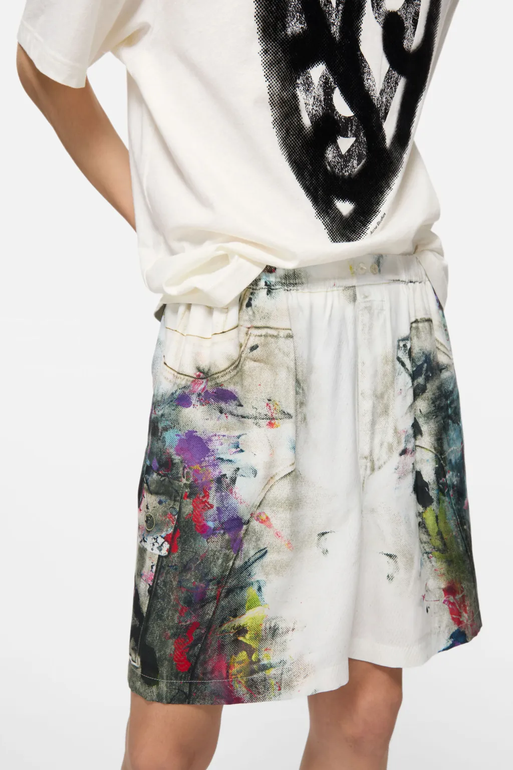 Paint-Splatter Shorts