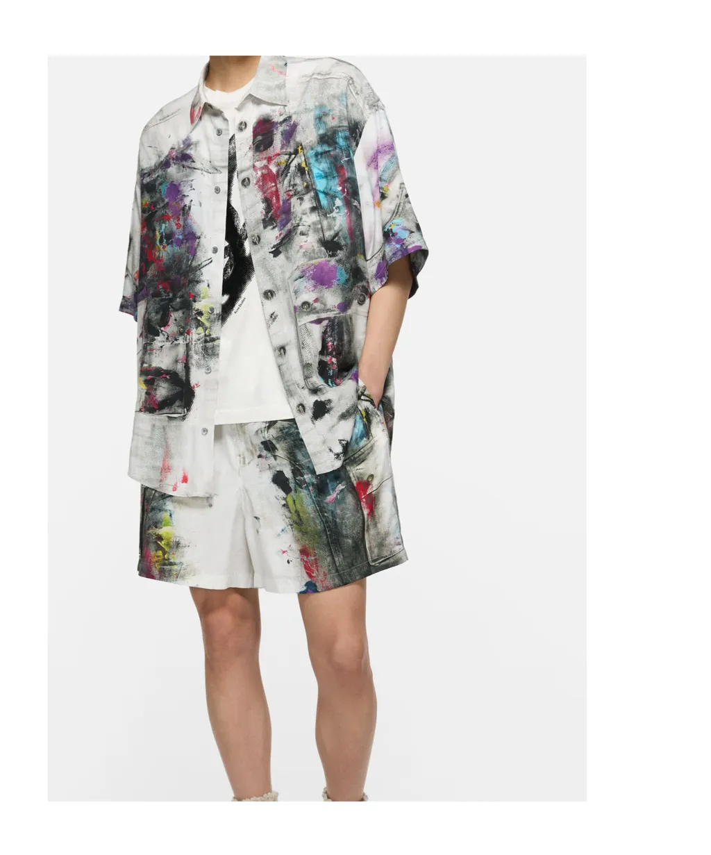 Paint-Splatter Shorts