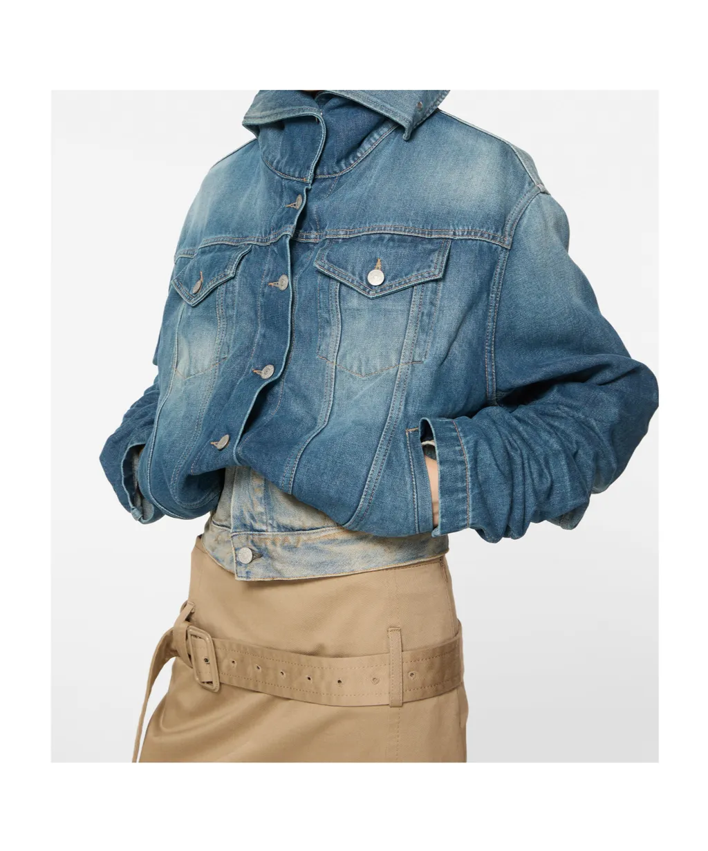 Crinkled Denim Jacket