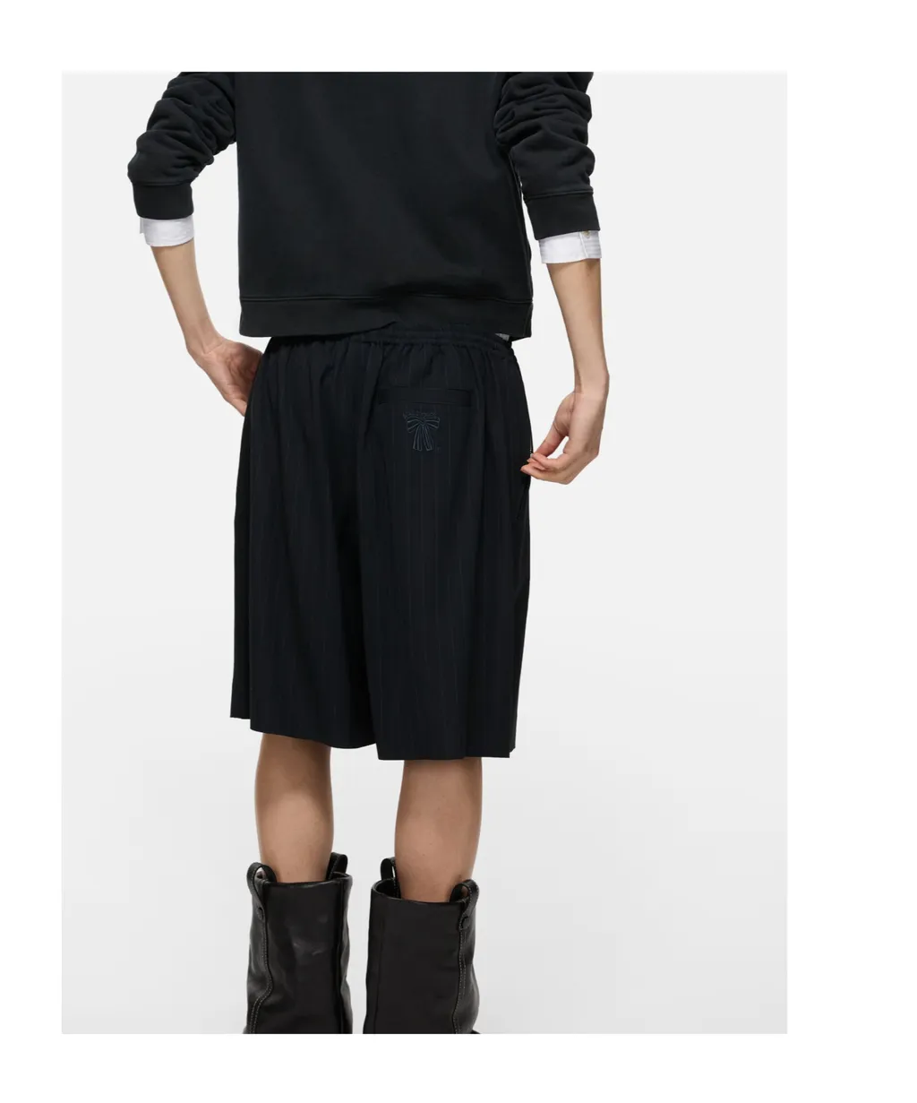 Pinstriped Drawstring Shorts