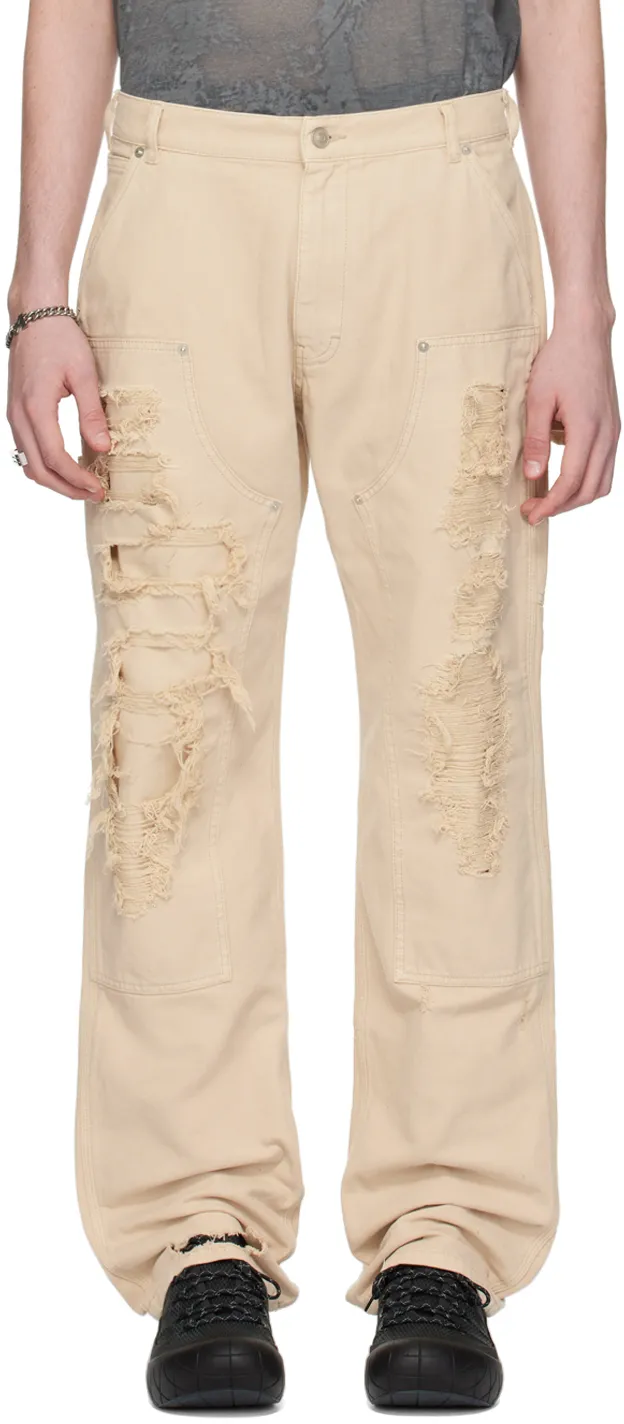 Destroyed Carpenter Mid-Rise Jeans