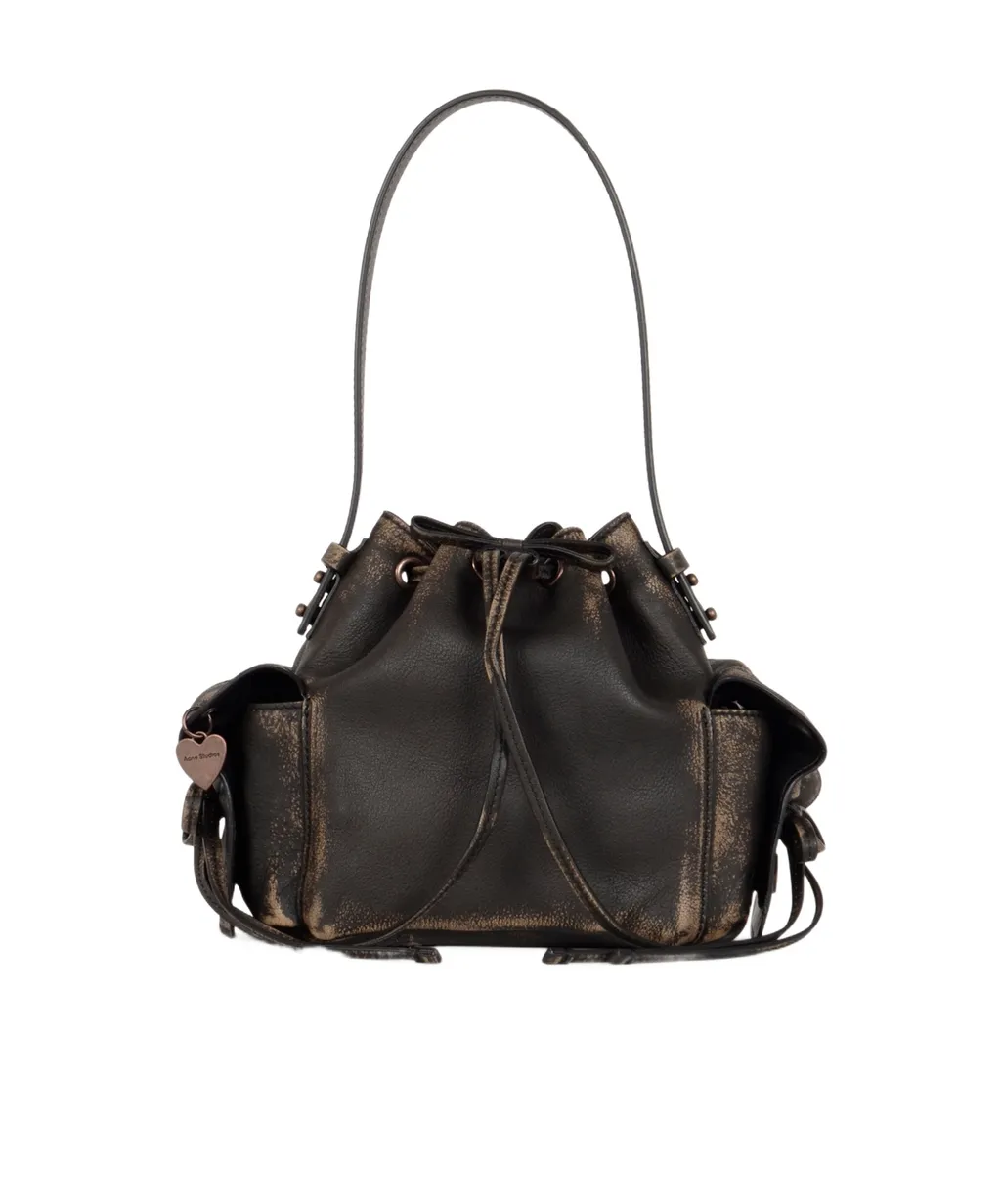 Leather Drawstring Mini Bag