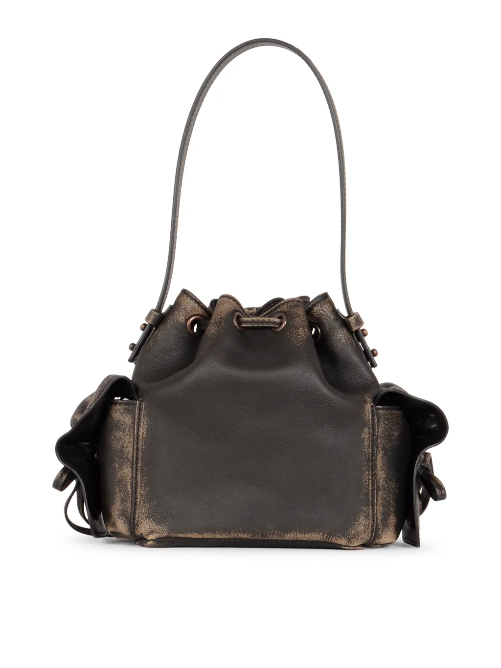 Leather Drawstring Mini Bag