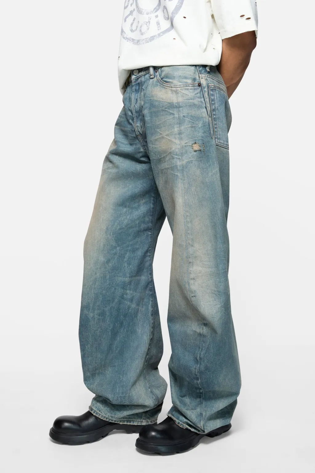 Distressed Denim Trousers