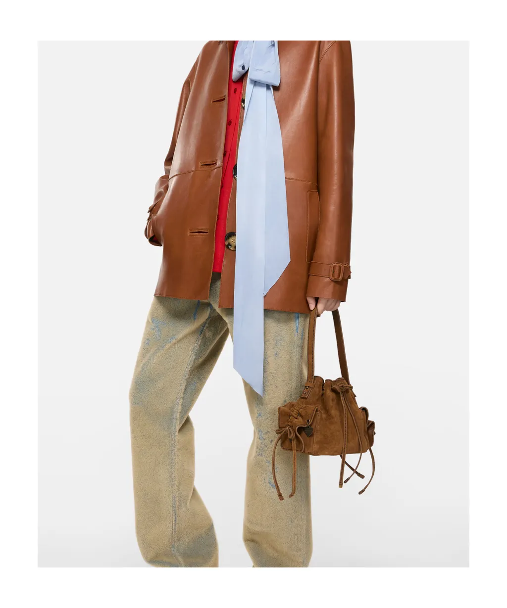 Mini Multipocket Suede Shoulder Bag