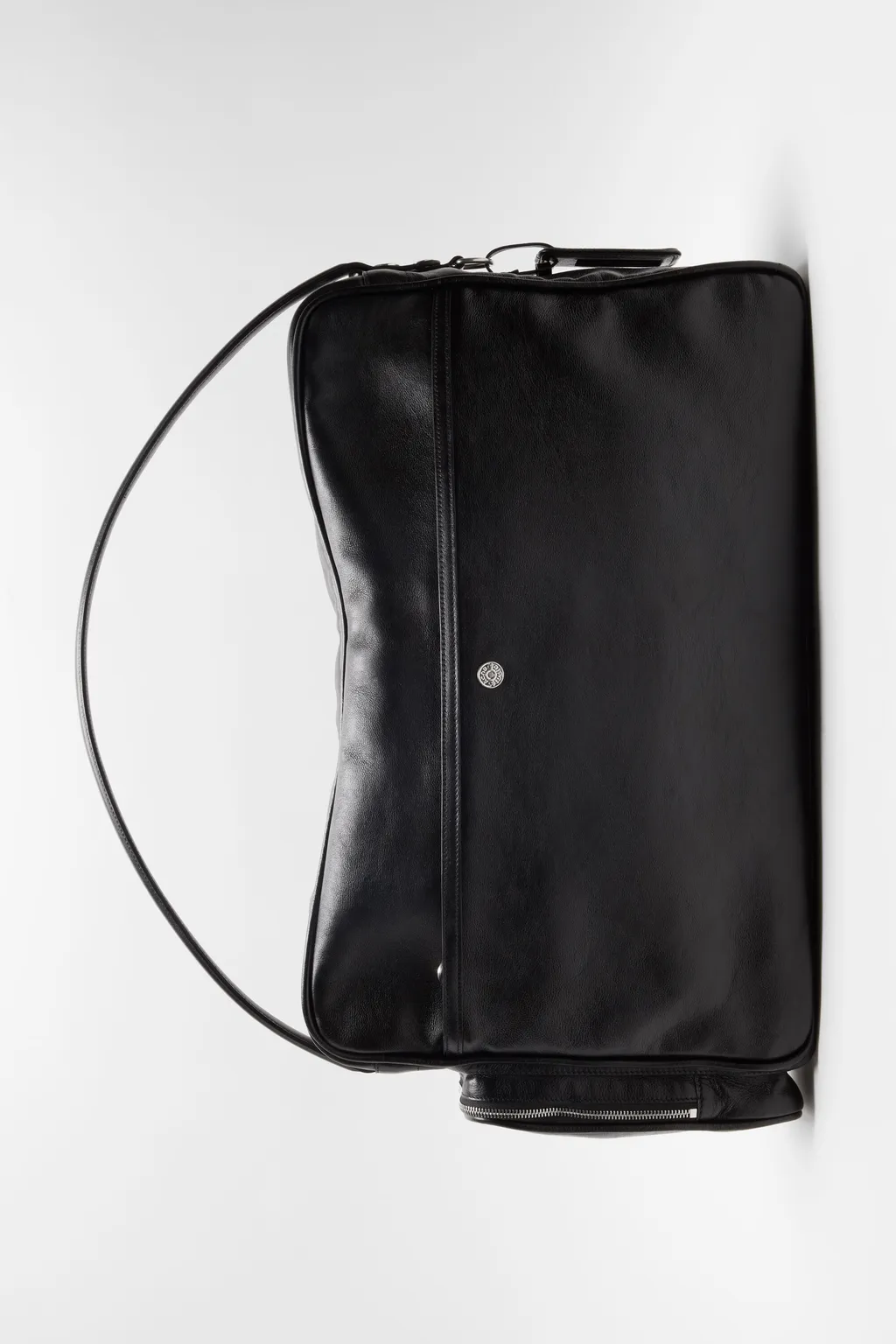 Zip-Fastening Leather Shoulder Bag