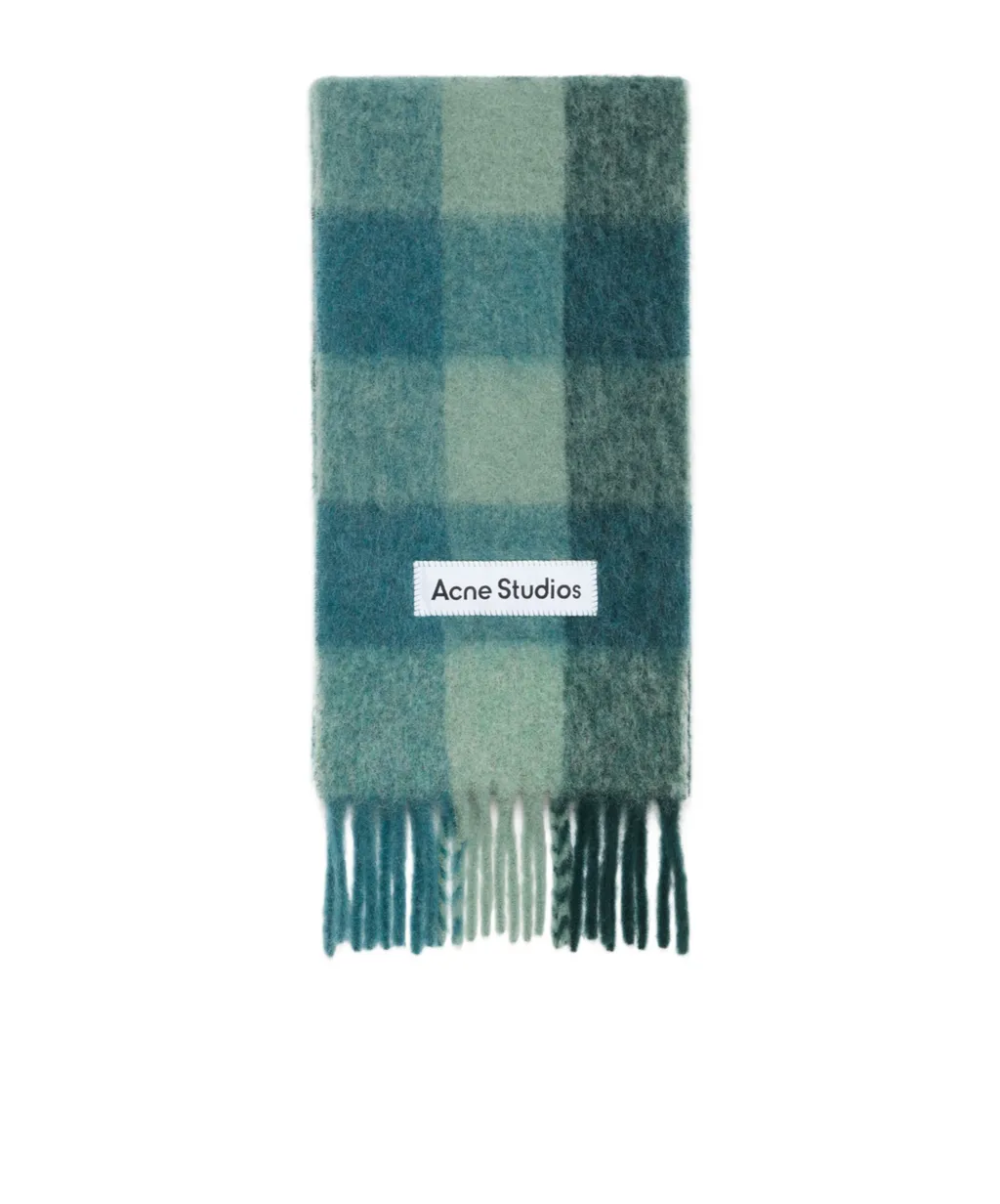Checked Fringed Scarf