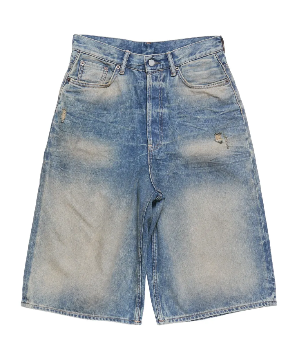 Faded Denim Shorts