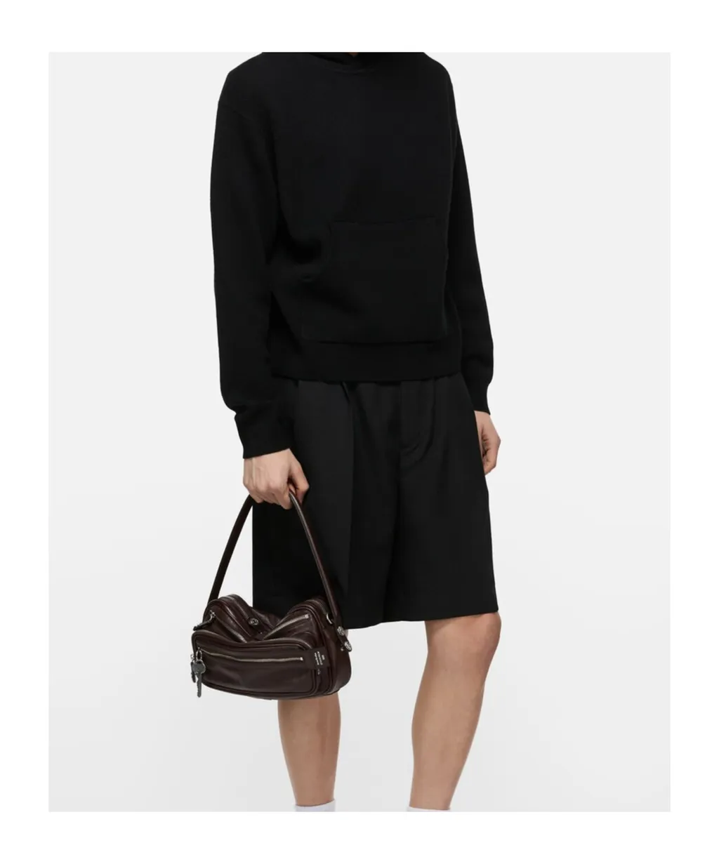Camero Party Key-Charm Leather Shoulder Bag