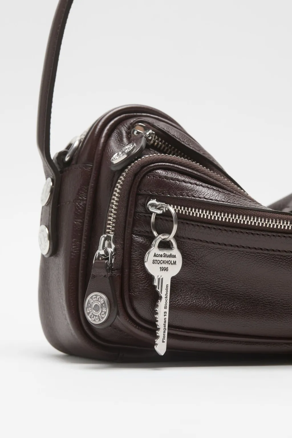 Camero Party Key-Charm Leather Shoulder Bag
