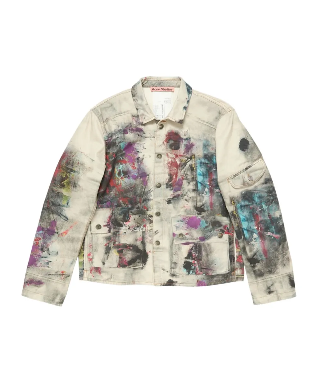 Paint-Splattered Denim Jacket