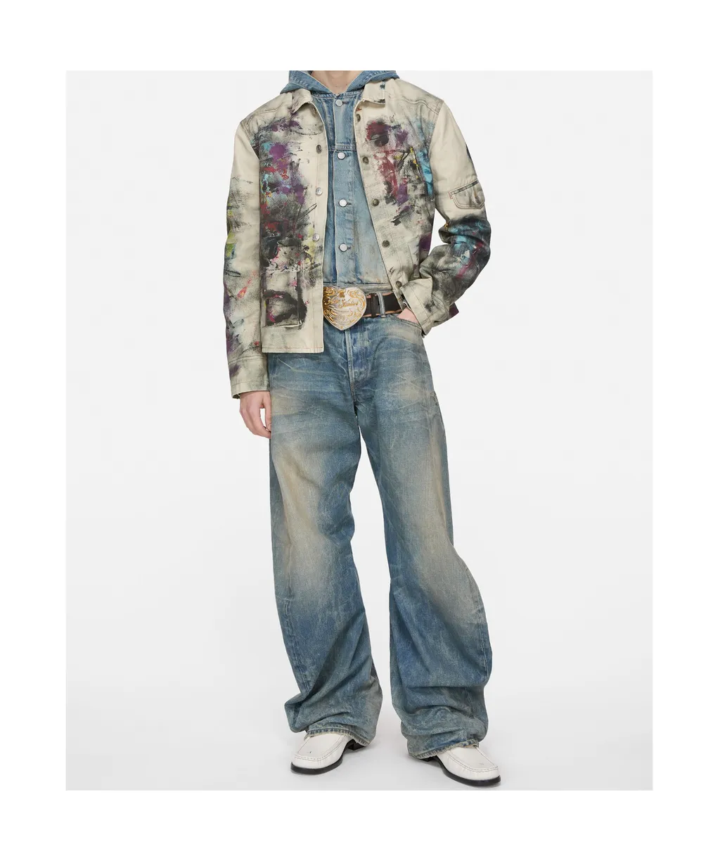 Paint-Splattered Denim Jacket