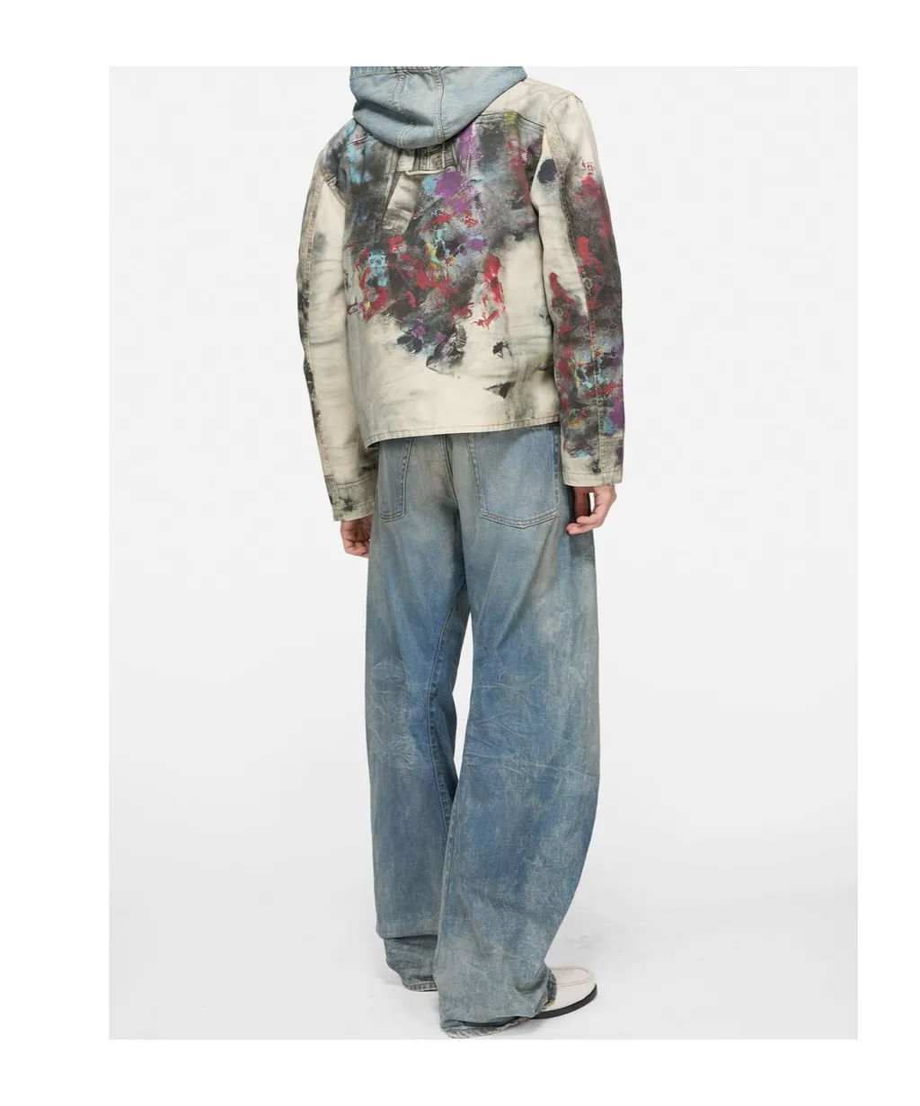 Paint-Splattered Denim Jacket
