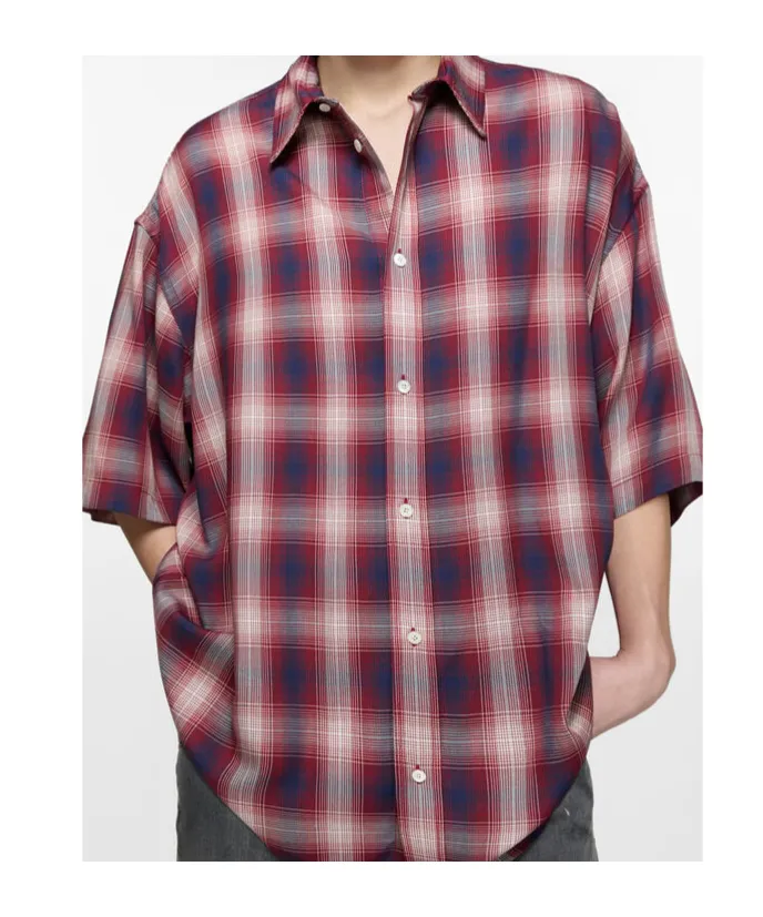 Checked Button-Up Shirt