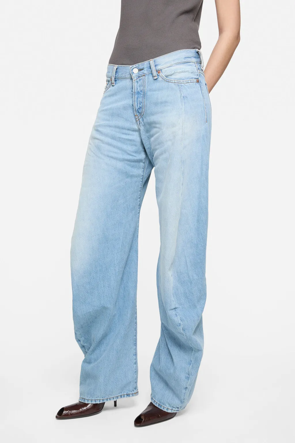Denim Trousers With Belt Loops