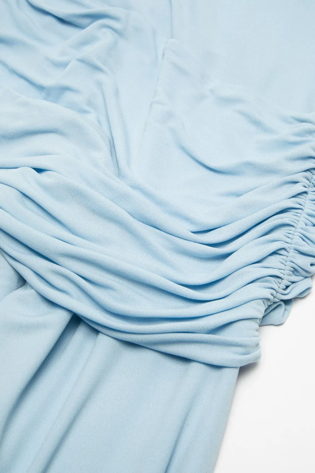 Short-Sleeved Draped Asymmetric Hem Dress