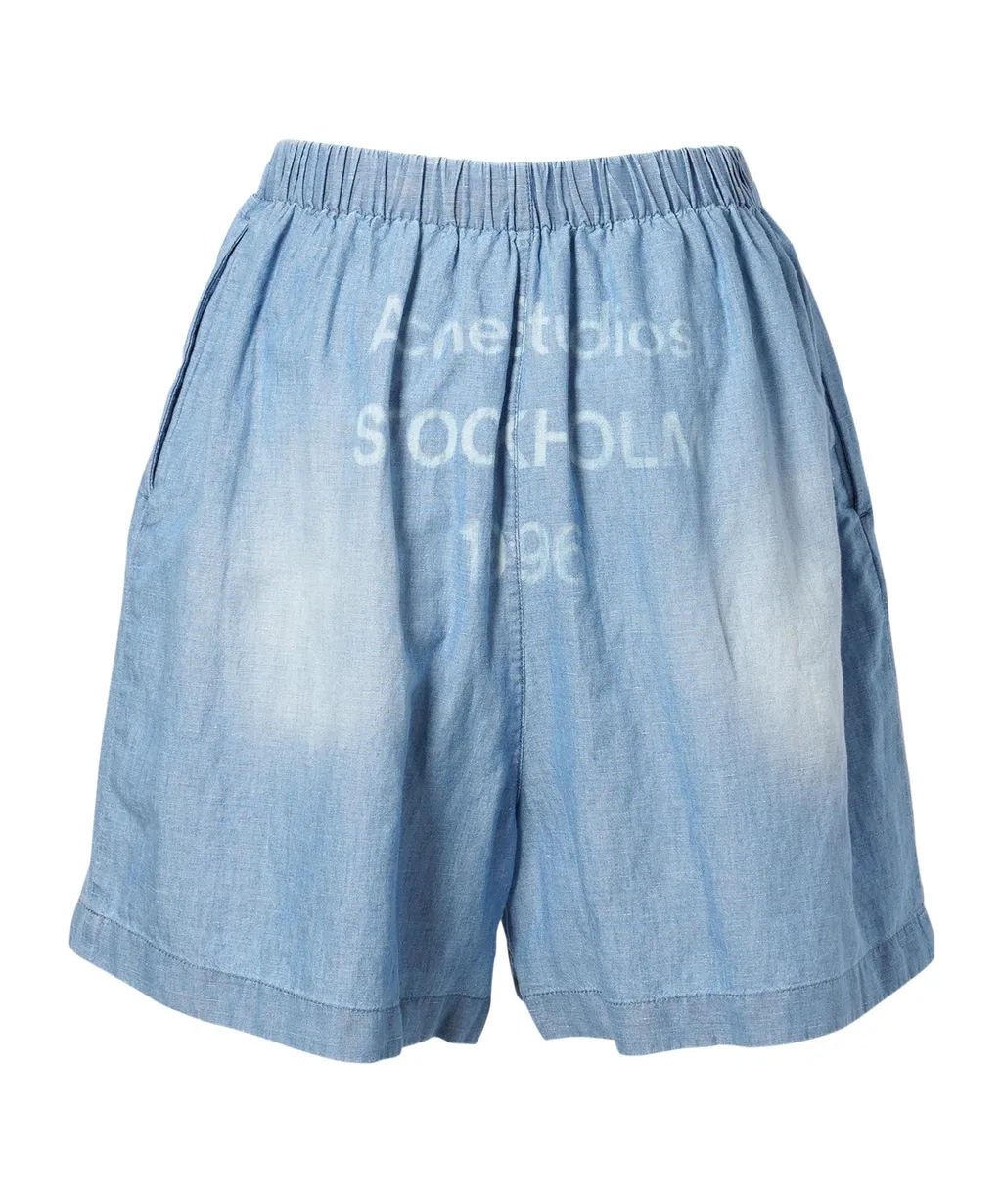 Logo Printed Denim Shorts
