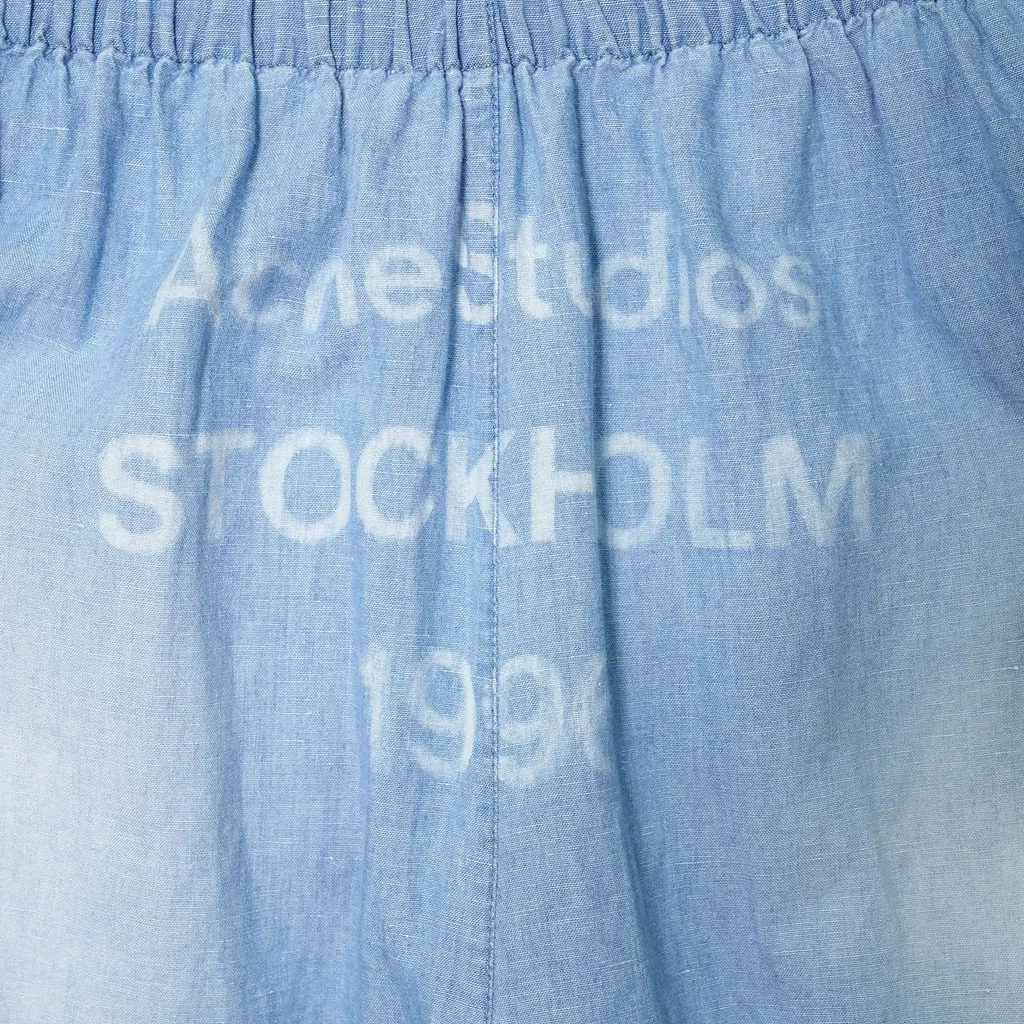 Logo Printed Denim Shorts