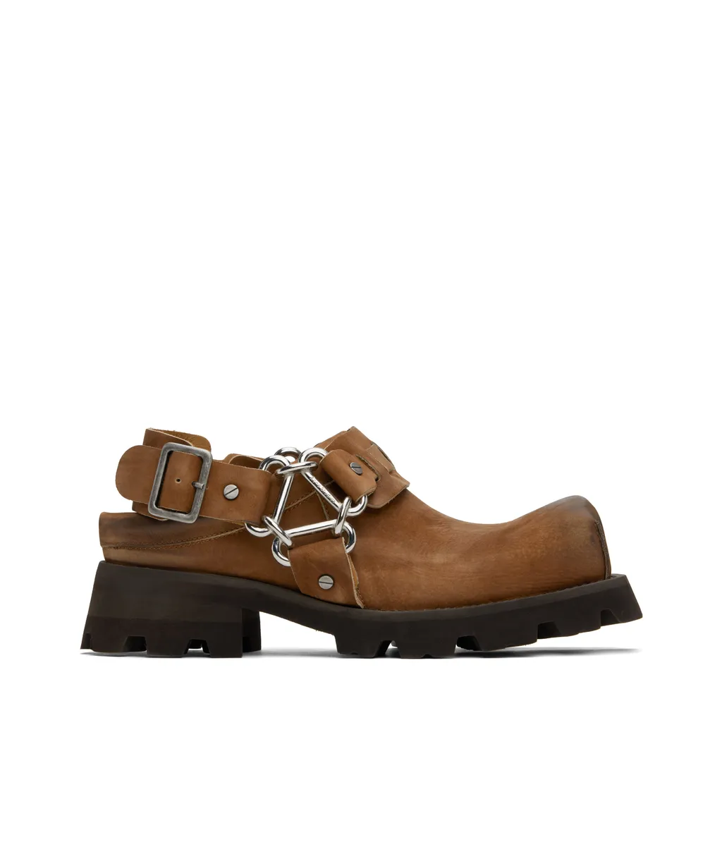 Buckled Square Toe Mules