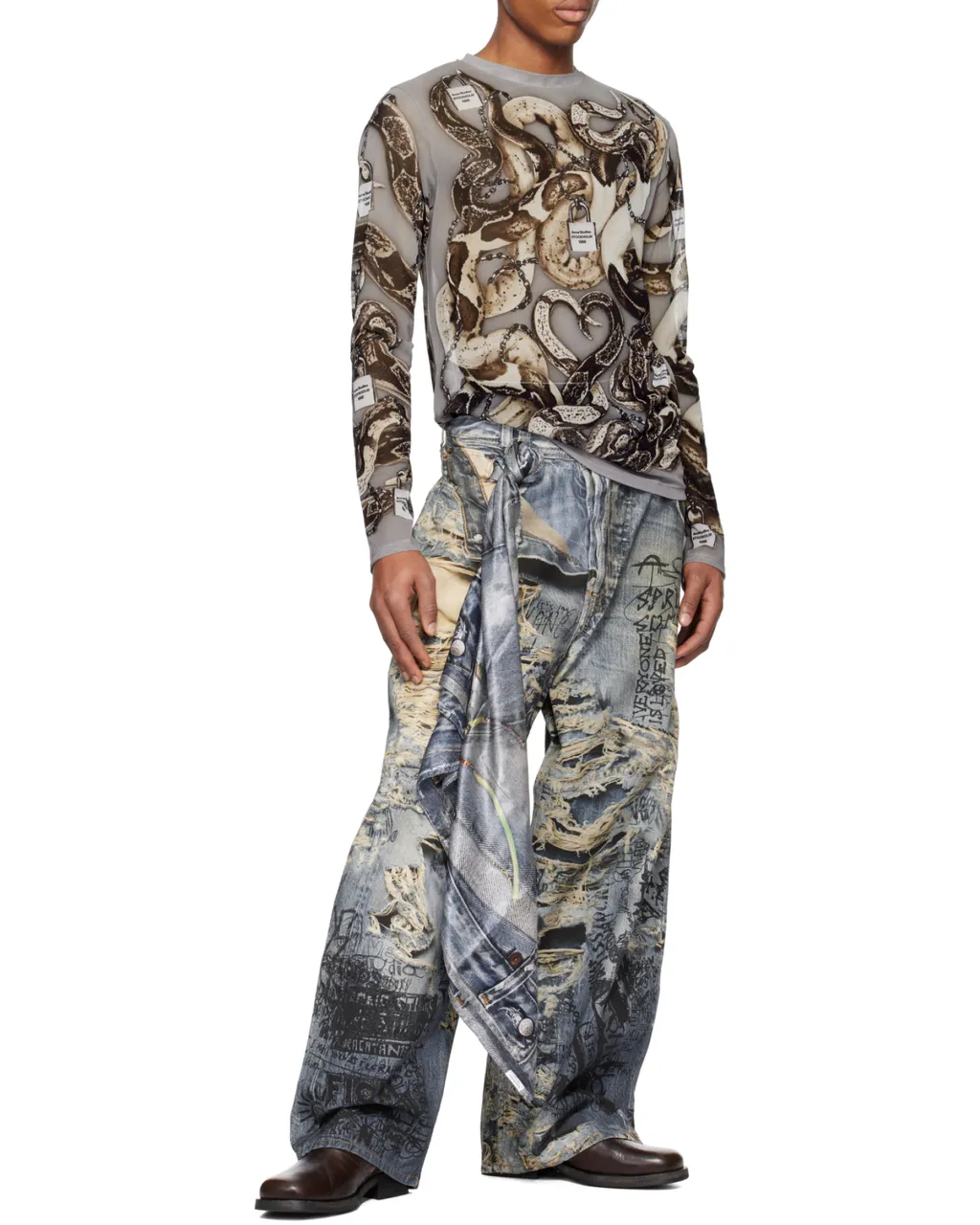 Long-Sleeved Printed Top