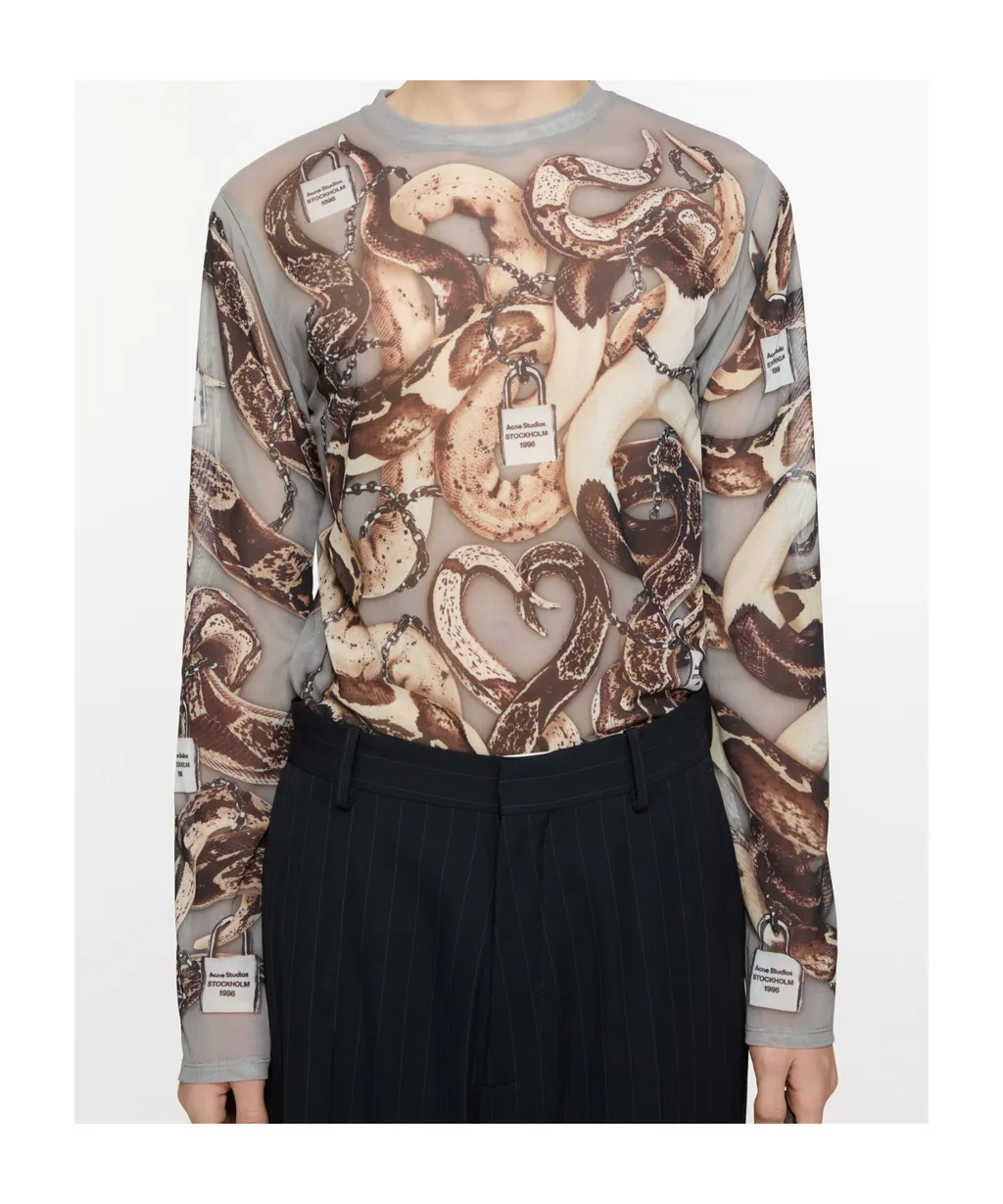 Long-Sleeved Printed Top