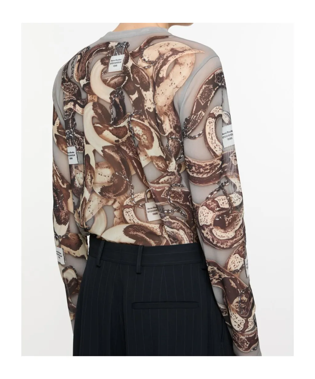 Long-Sleeved Printed Top