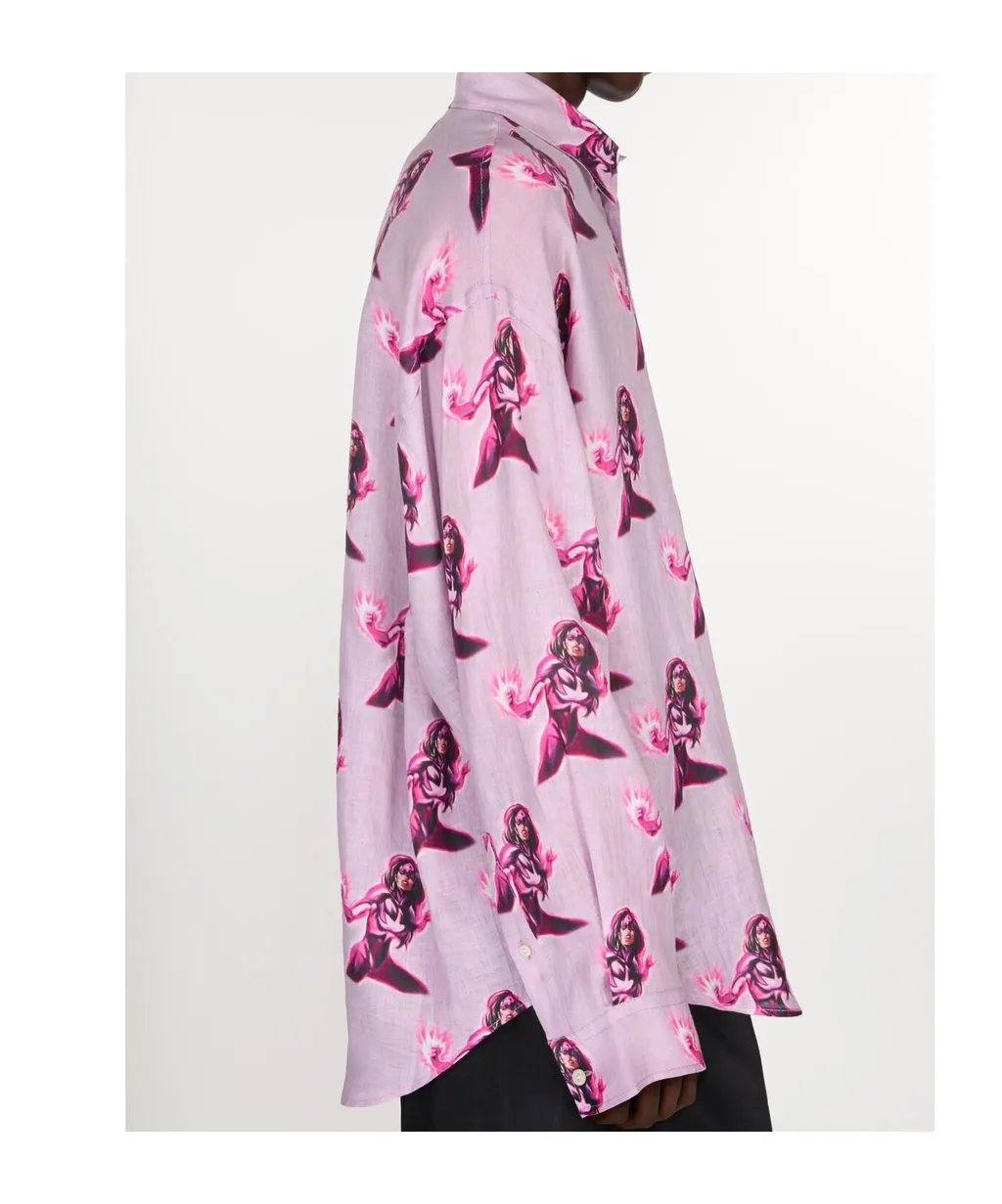 Printed Button-Up Shirt