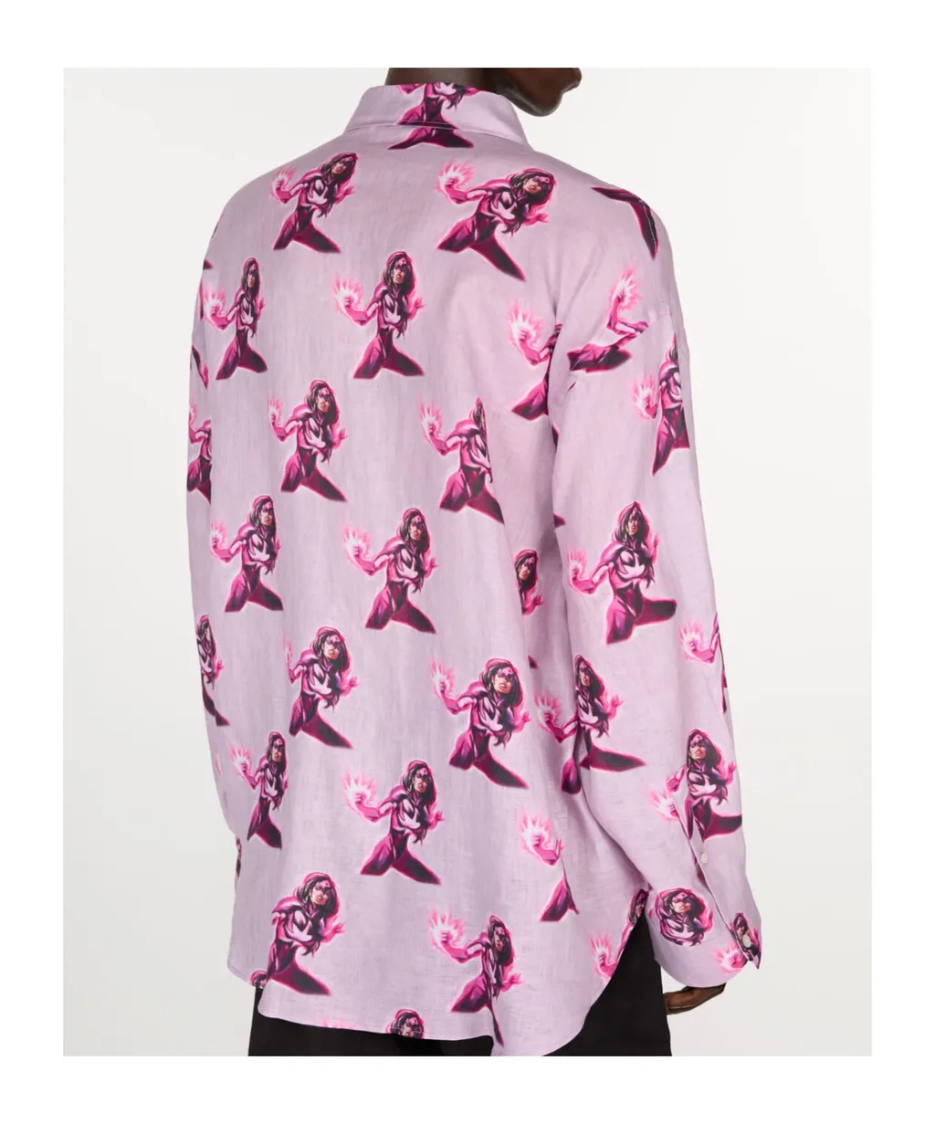 Printed Button-Up Shirt