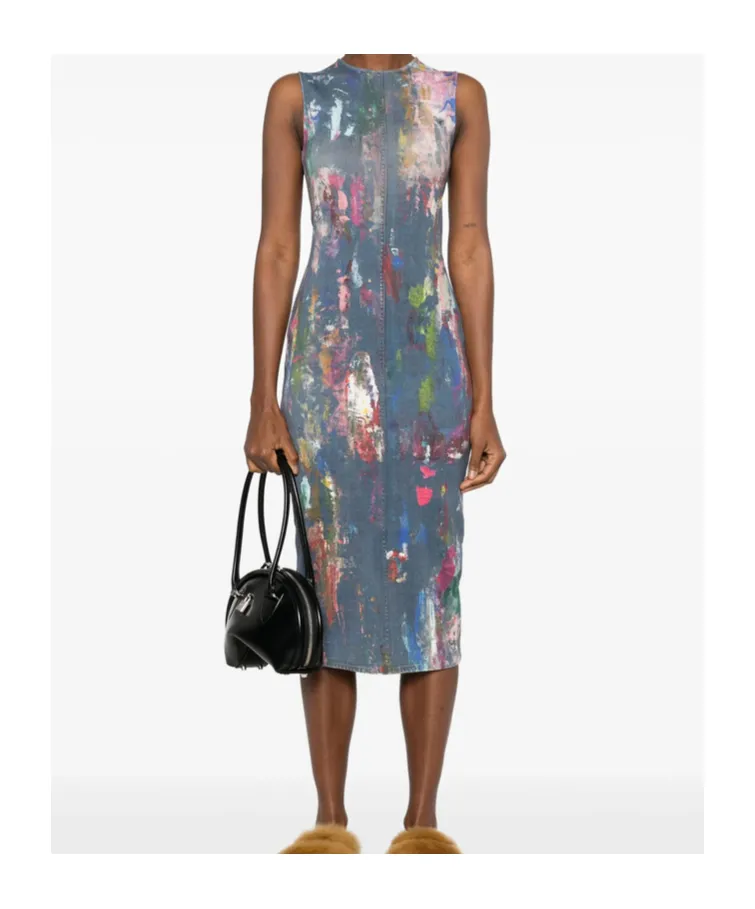 Round Collar Sleeveless Dress