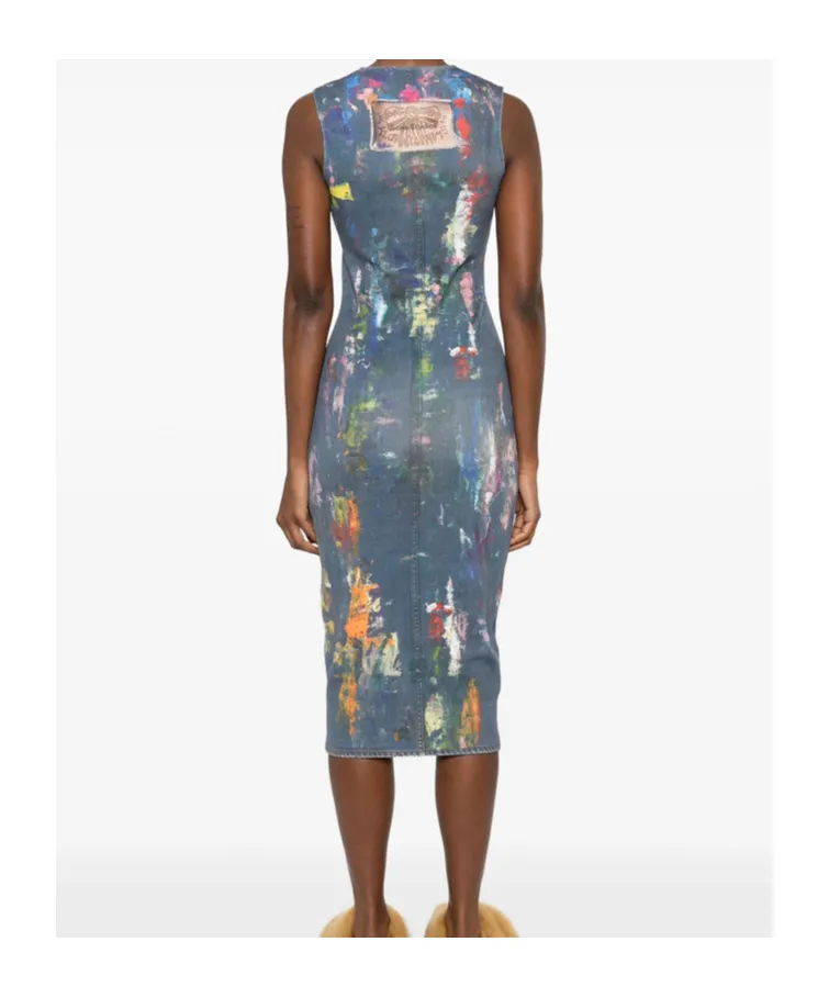 Round Collar Sleeveless Dress