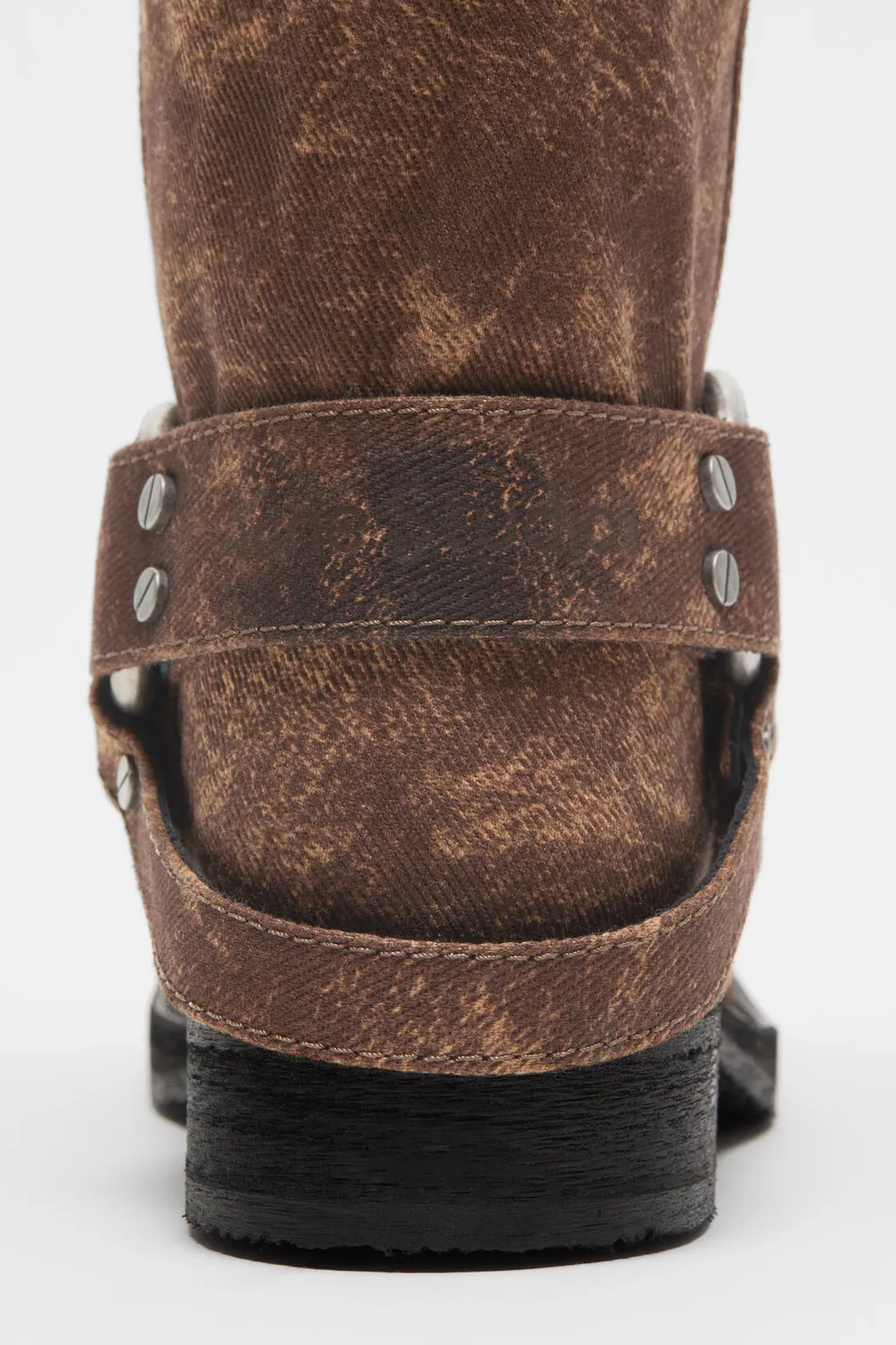 Denim Buckle Boots