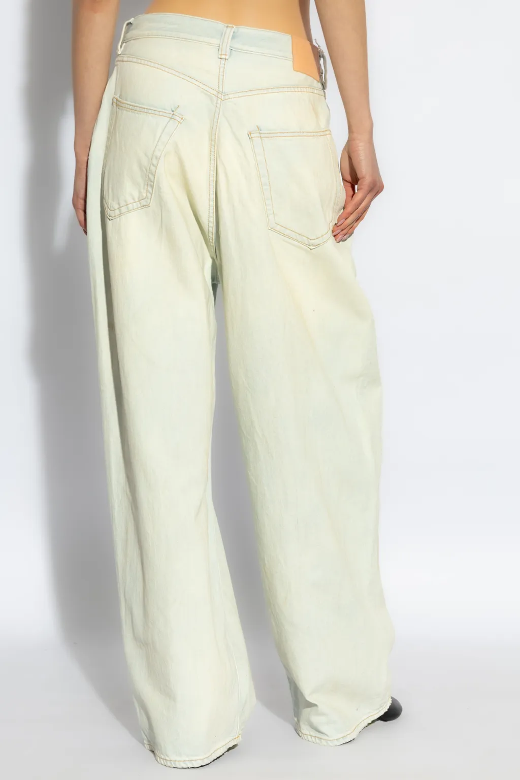 Distressed Wide-Leg Jeans