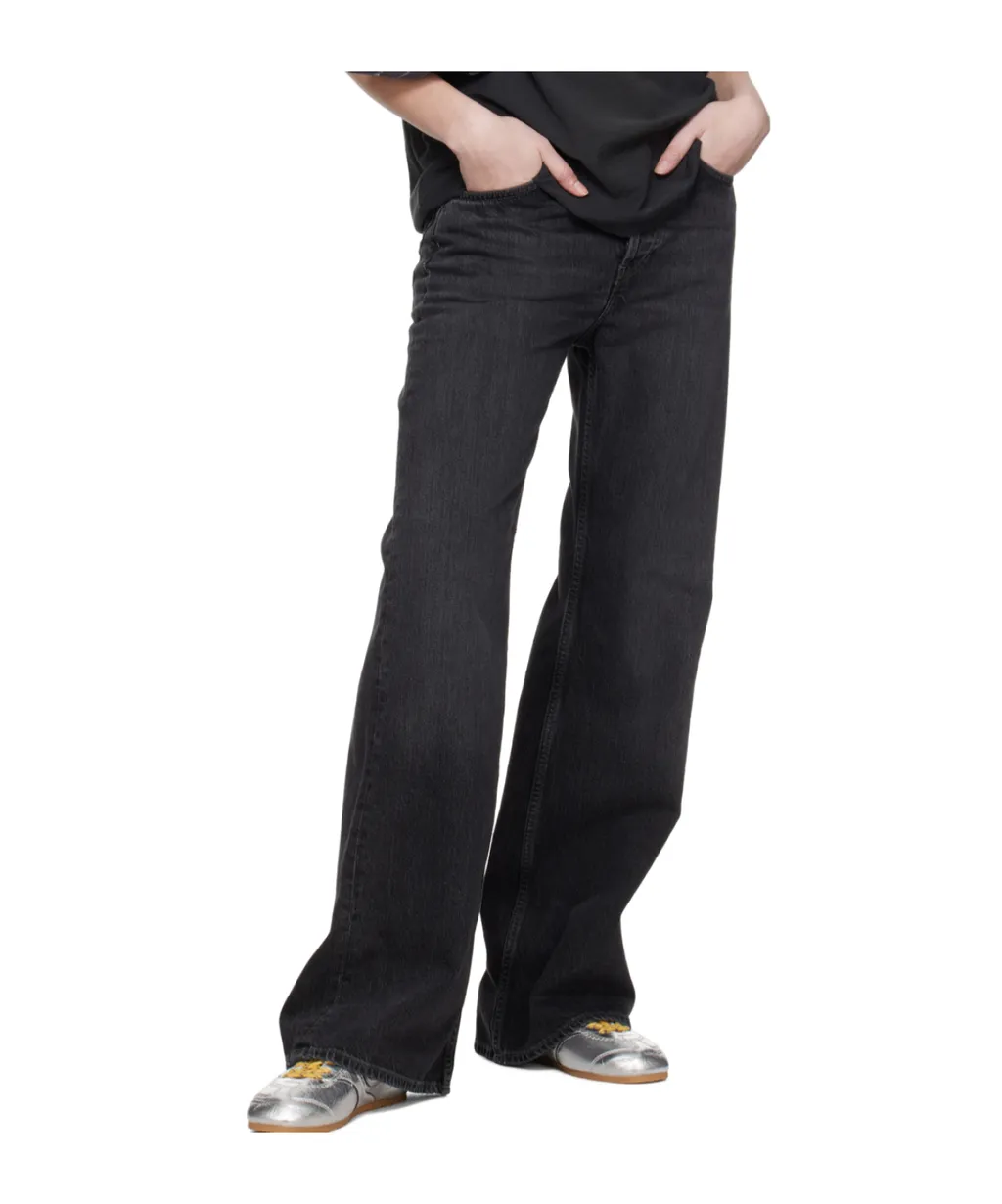 Logo Patch Wide-Leg Jeans