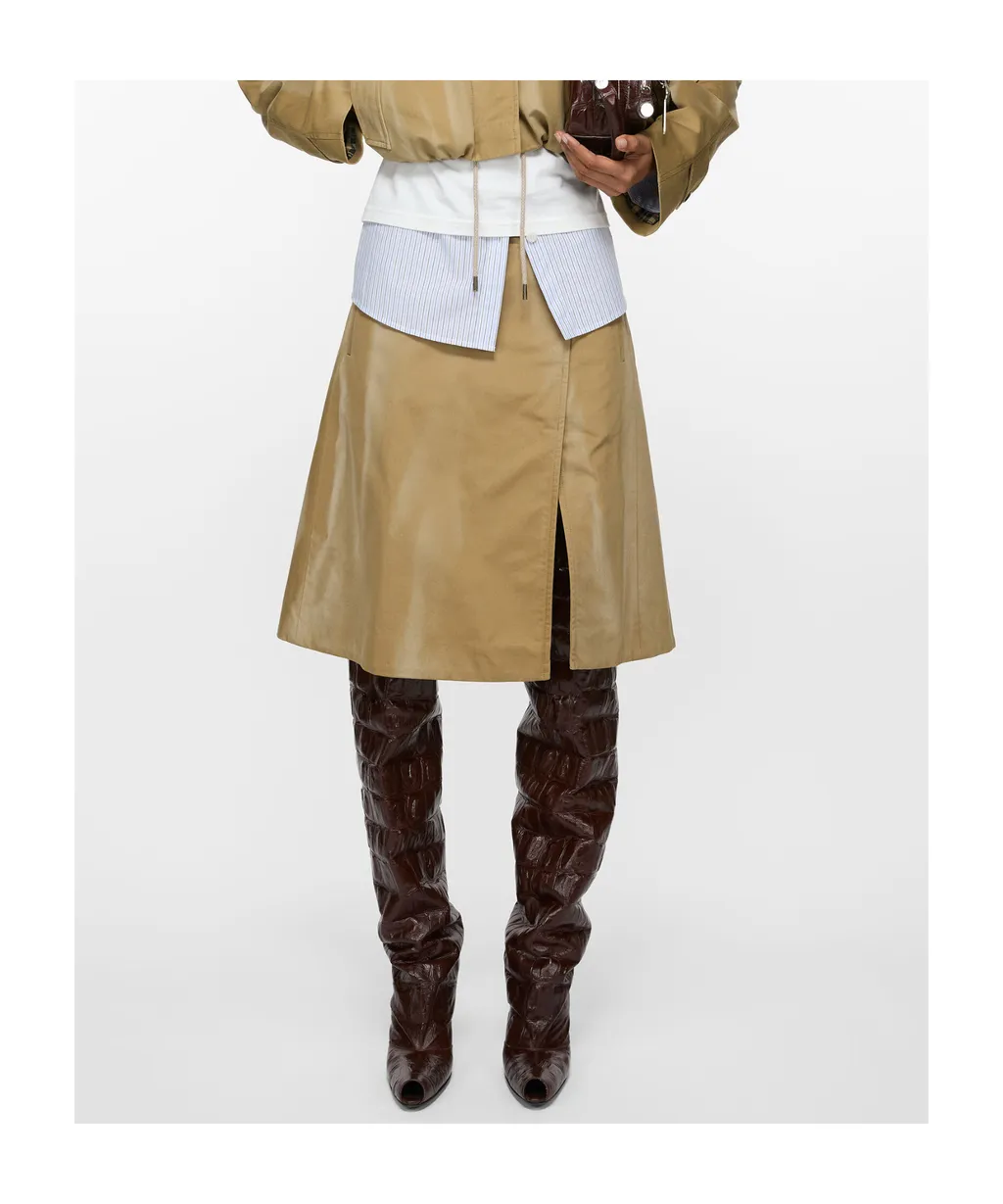 Twill Midi Skirt