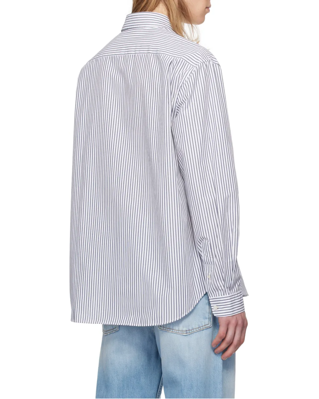Striped Curved Hem Shirt