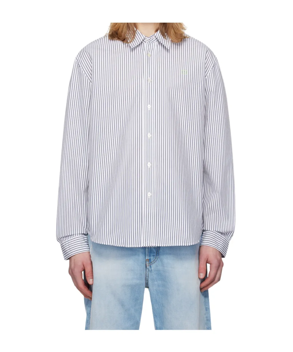Striped Curved Hem Shirt