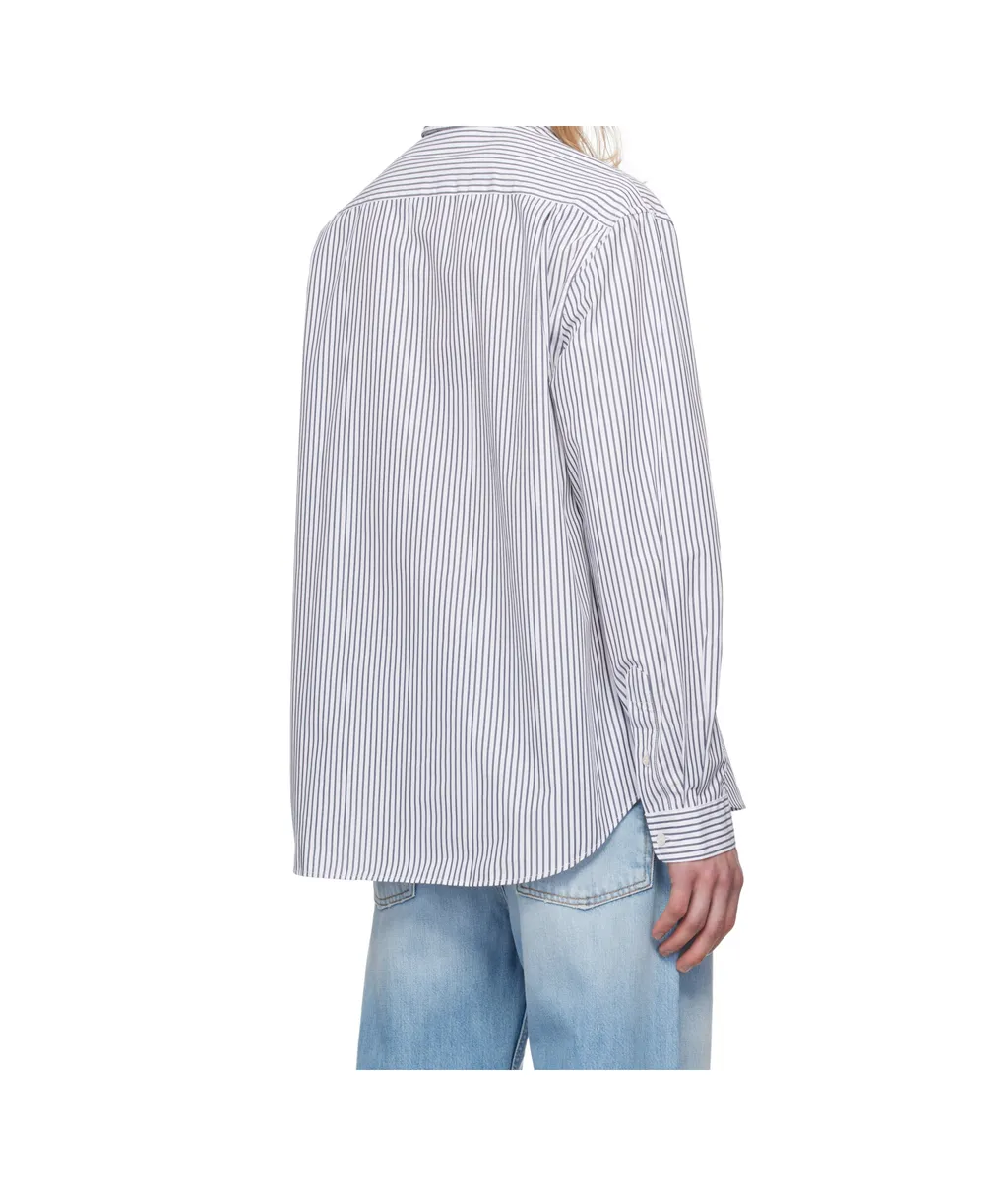 Striped Curved Hem Shirt