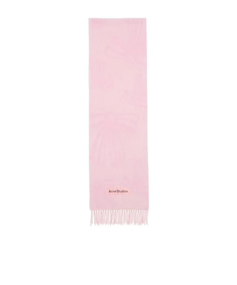 Logo Patch Fringed-Edge Scarf