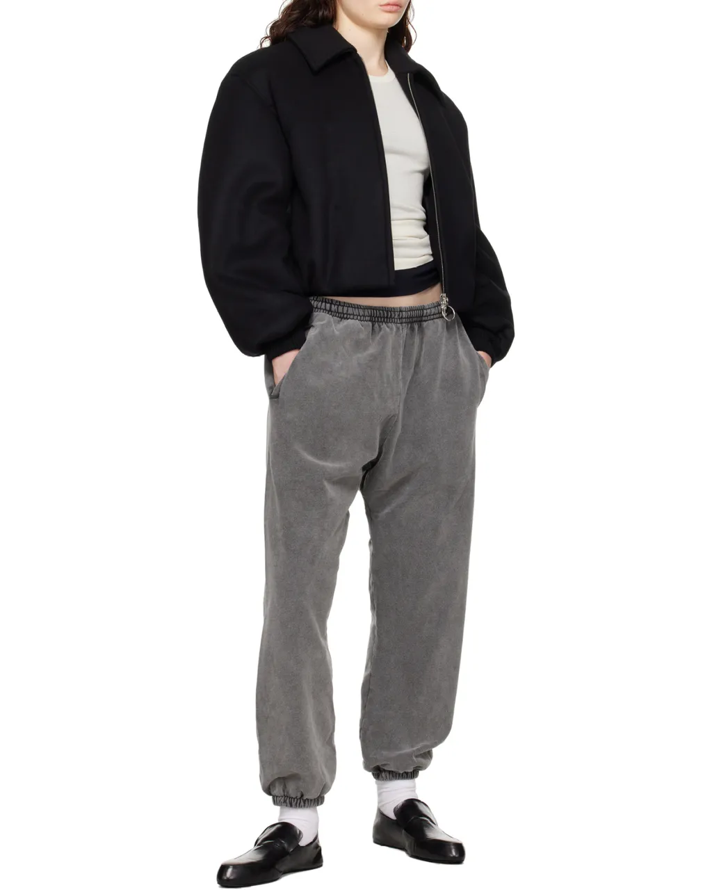 Zip-Up Long-Sleeved Bomber Jacket