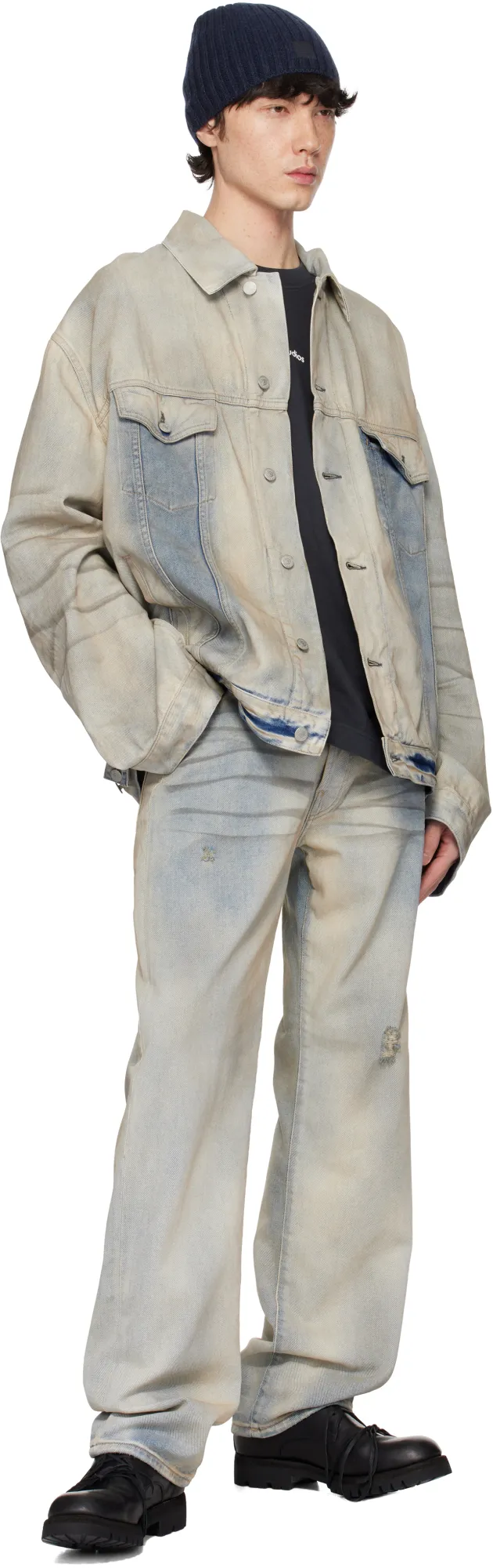 Oversized Distressed Denim Jacket