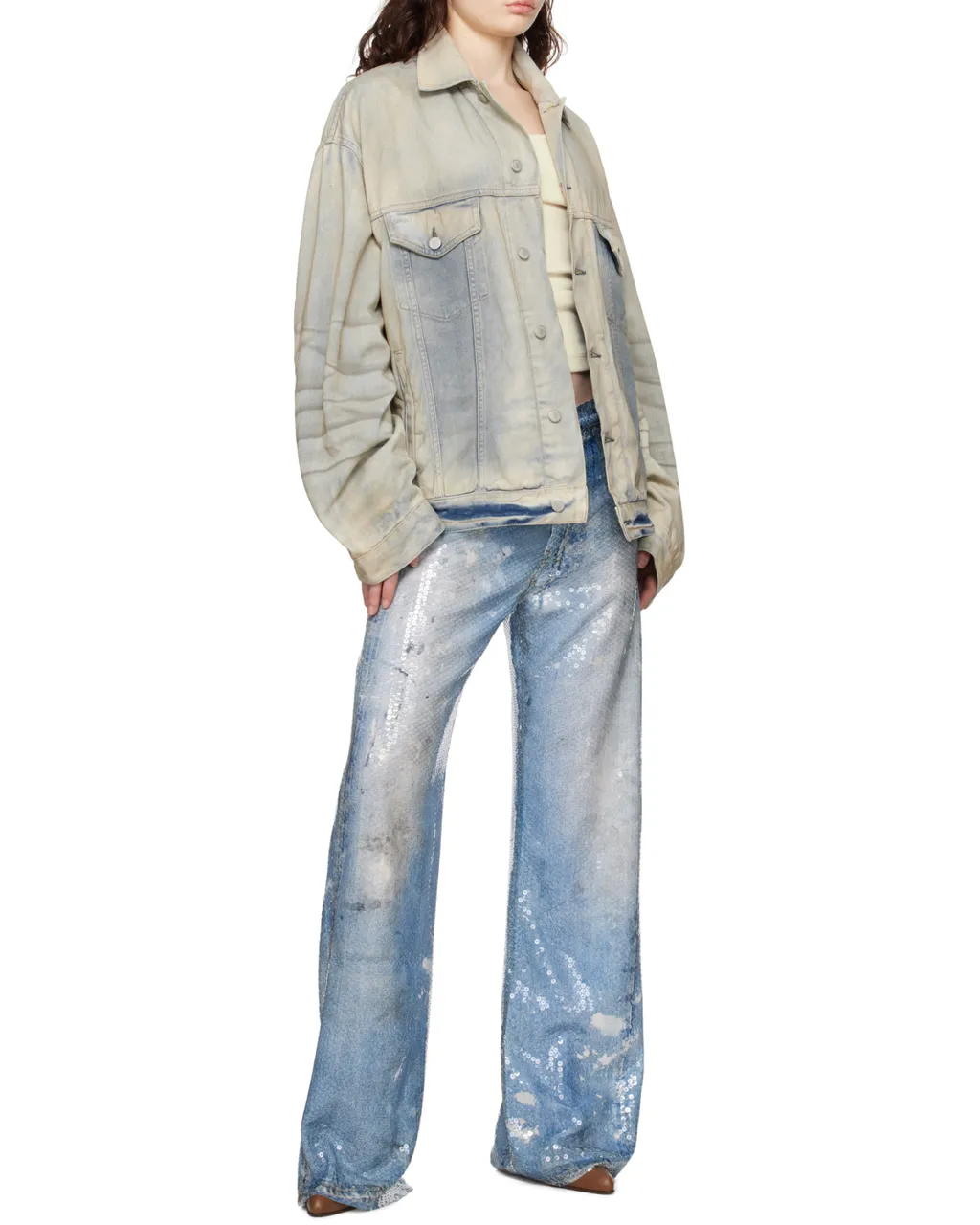 Oversized Distressed Denim Jacket